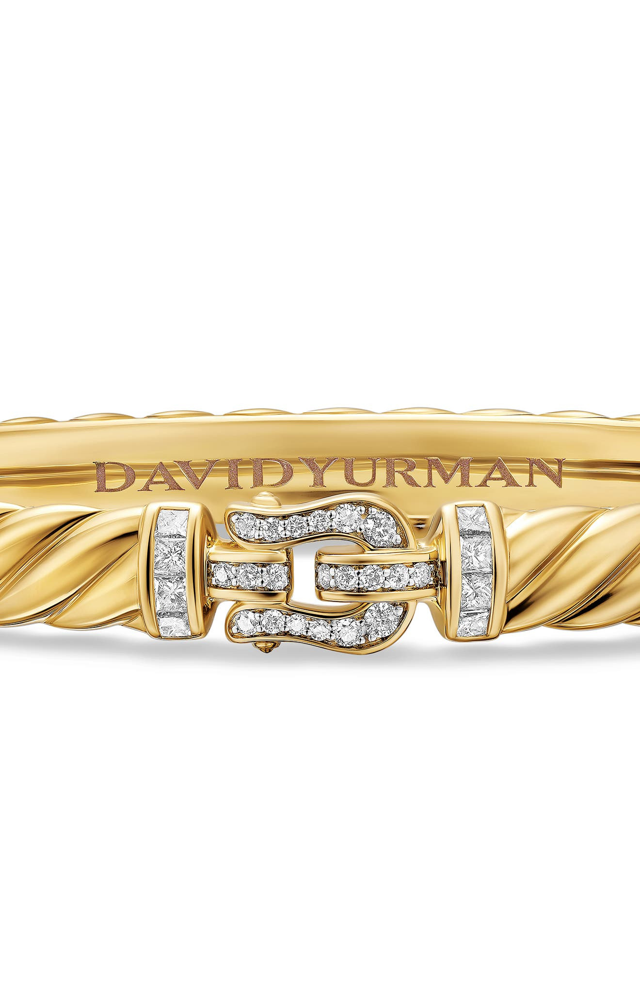 David Yurman Sculpted Cable Buckle Bracelet in 18K Yellow Gold with Diamonds, 6mm at Nordstrom - 3