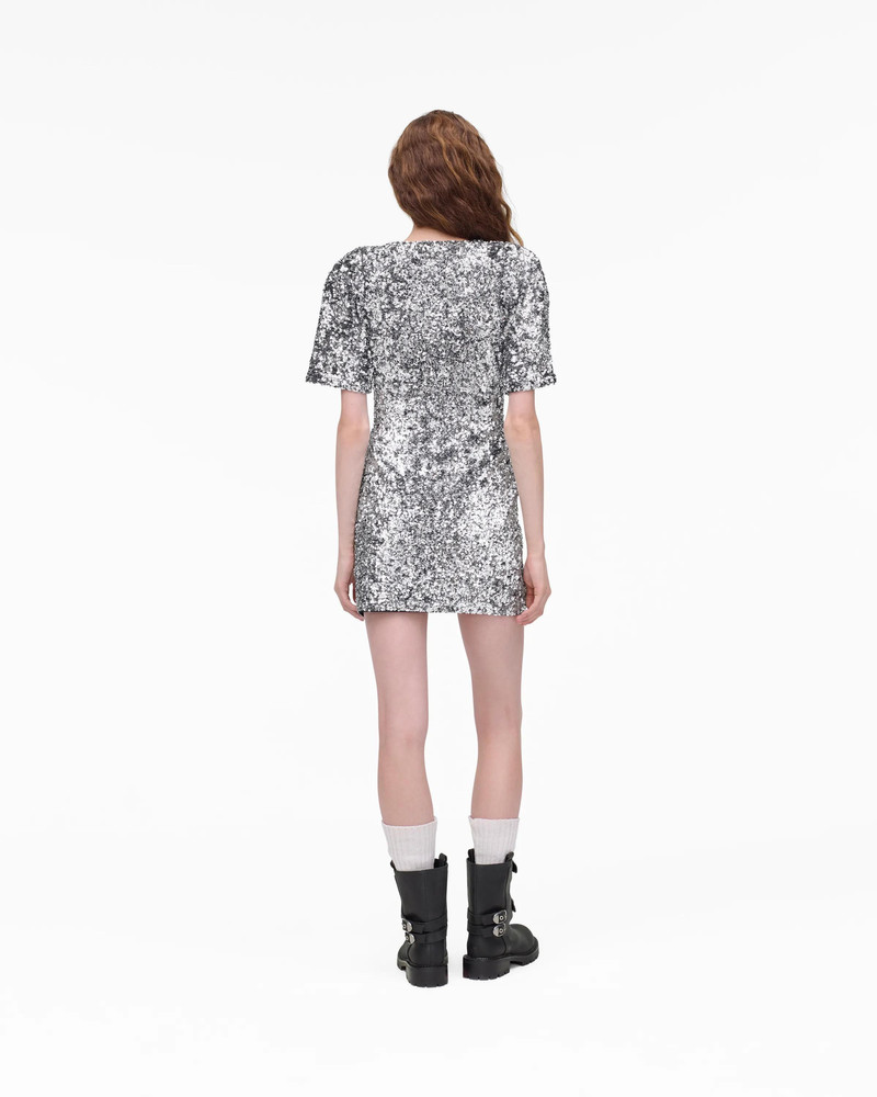 SEQUIN V-NECK KNIT DRESS 5
