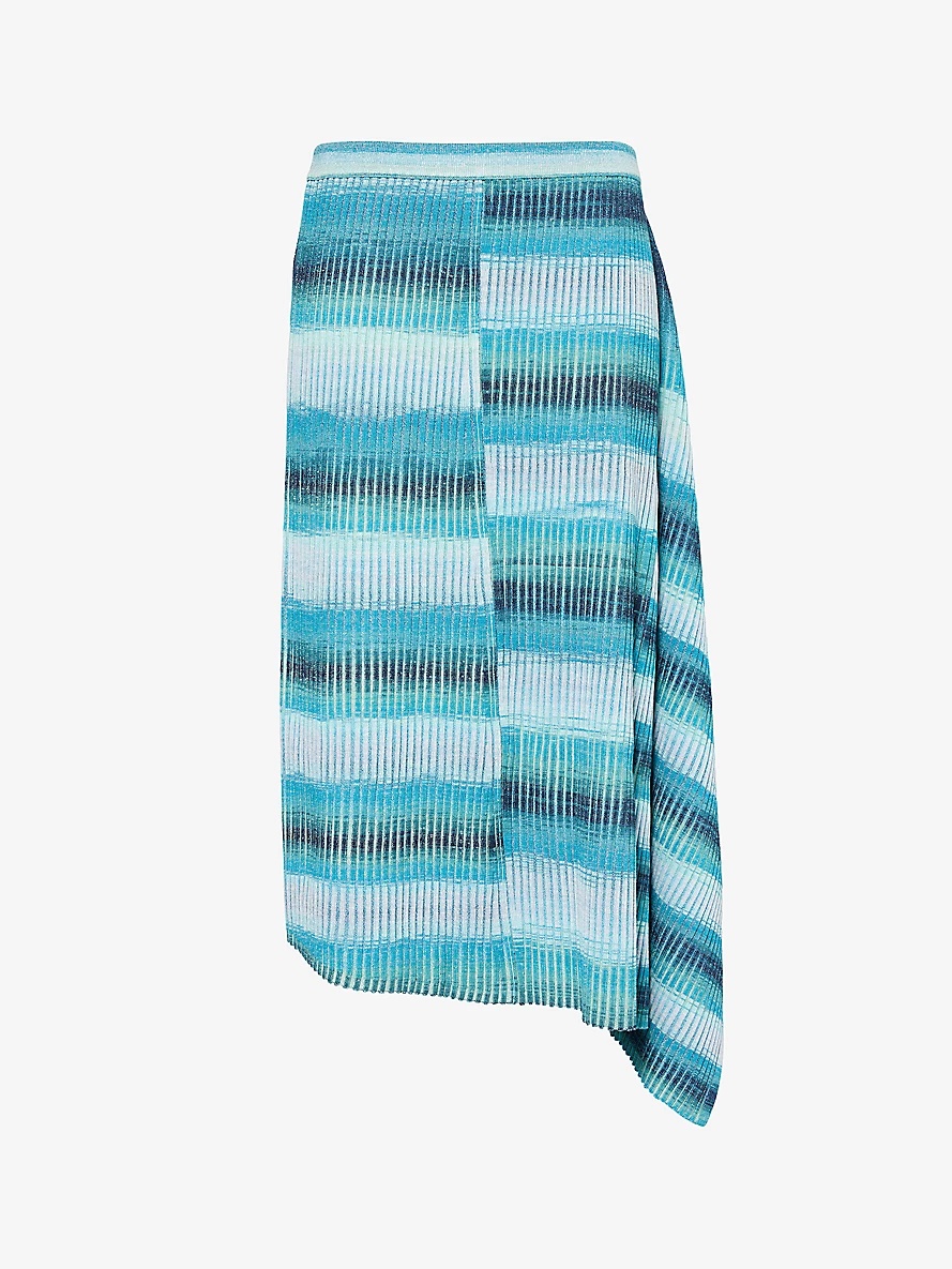 Caelan colour-block rayon-blend knitted midi skirt - 1
