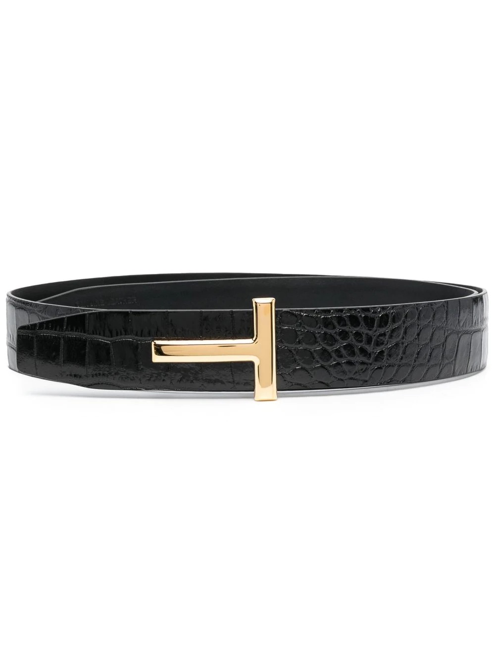 T Icon crocodile-effect belt - 1