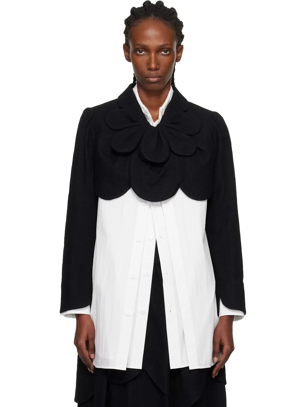 Black Flower Short Jacket - 1