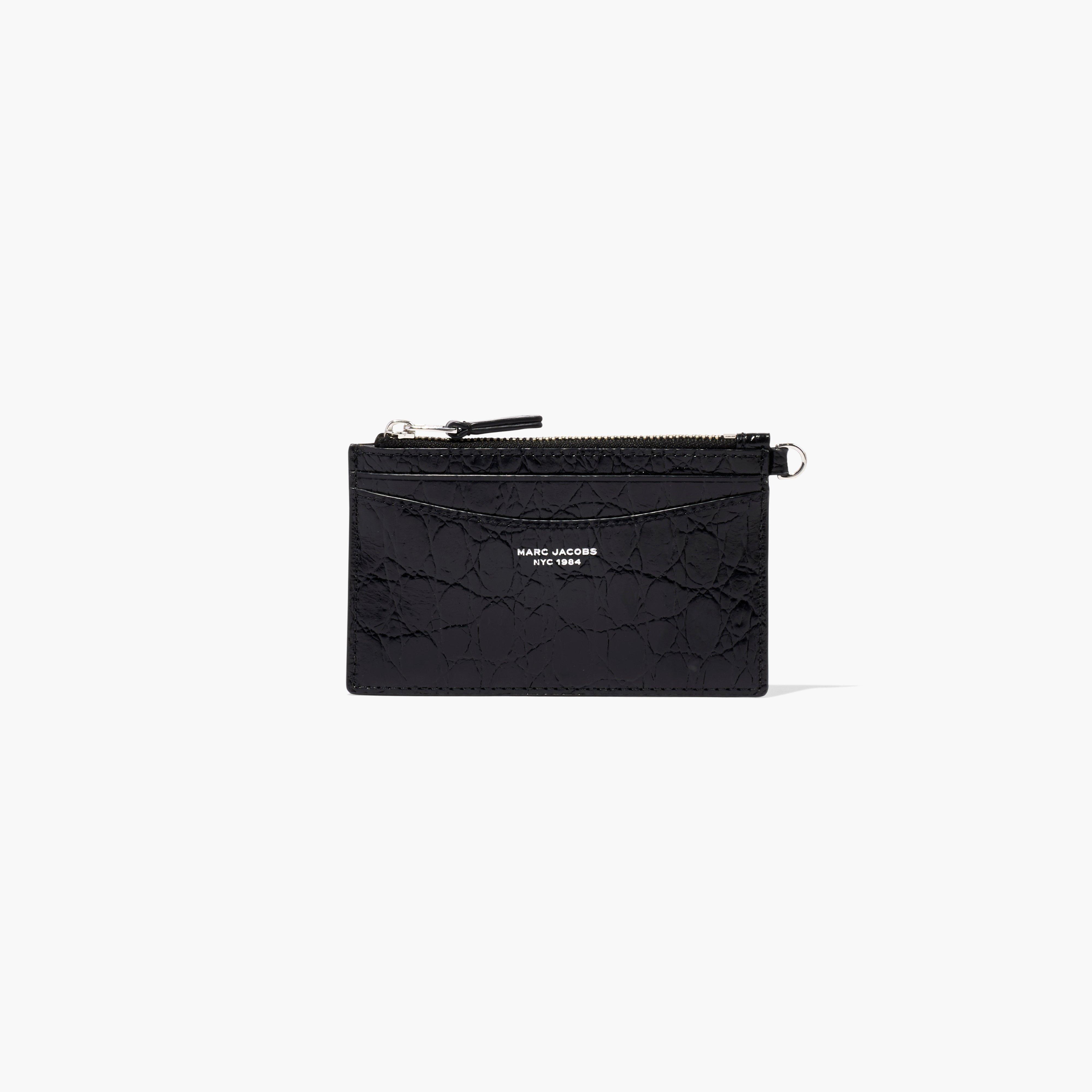 THE SLIM 84 CROC-EMBOSSED TOP ZIP WRISTLET - 4
