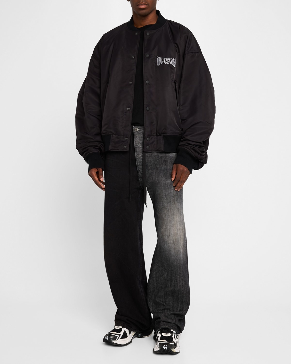 BALENCIAGA Men's Embroidered Varsity Jacket | neimanmarcus