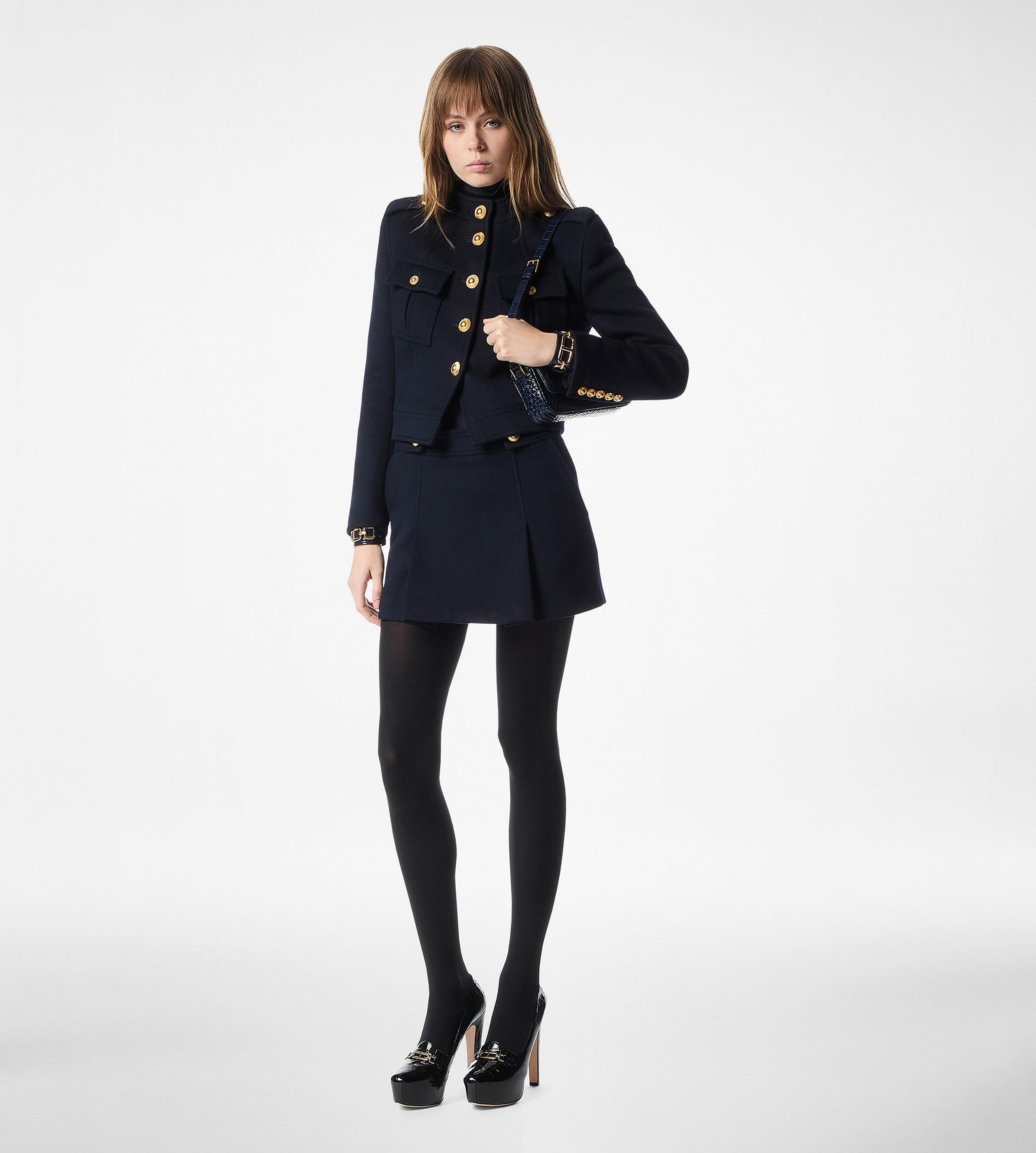 WOOL AND CASHMERE BLEND PLEATED MINI SKIRT - 3