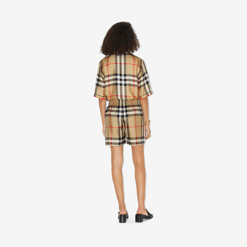 Check Silk Shorts 4