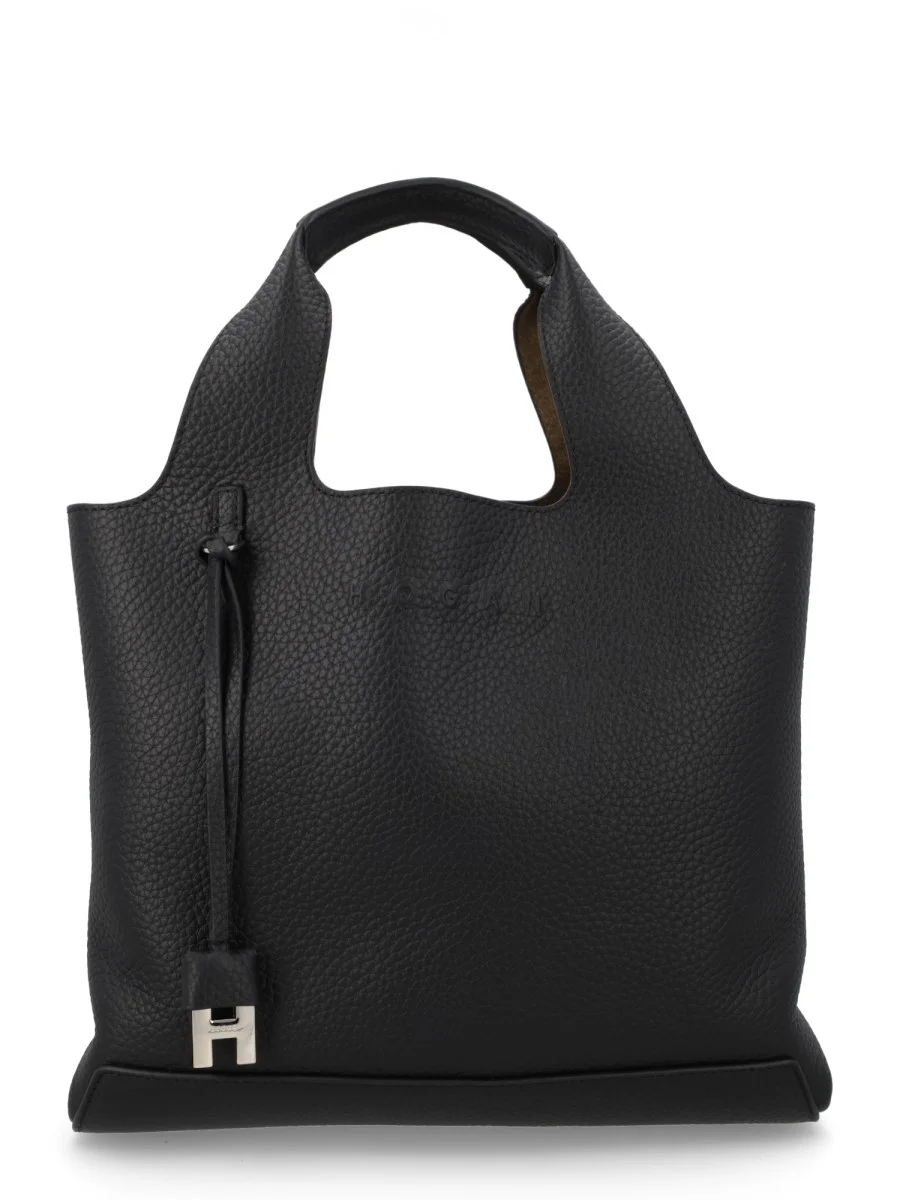 LEATHER SHOPPING BAG WITH SHOULDER STRAP - 1