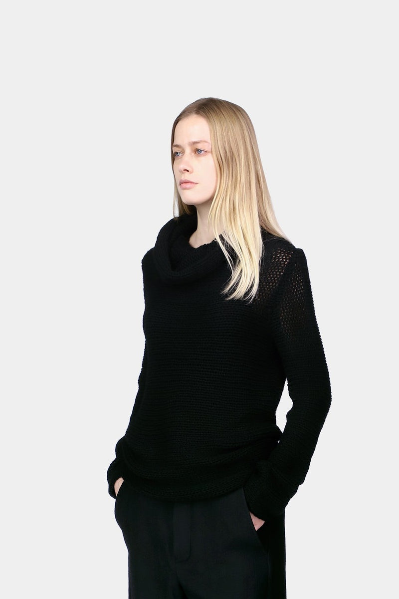 Ann Demeulemeester Astrid Knitted Asymmetrical Turtleneck outlook