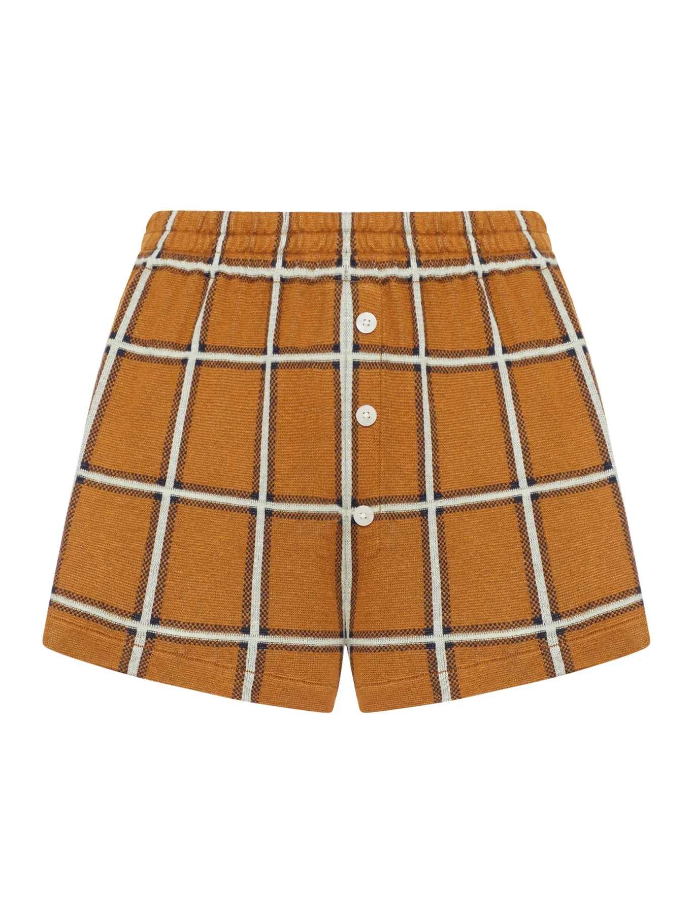 SILK BLEND CHECKED SHORTS - 1