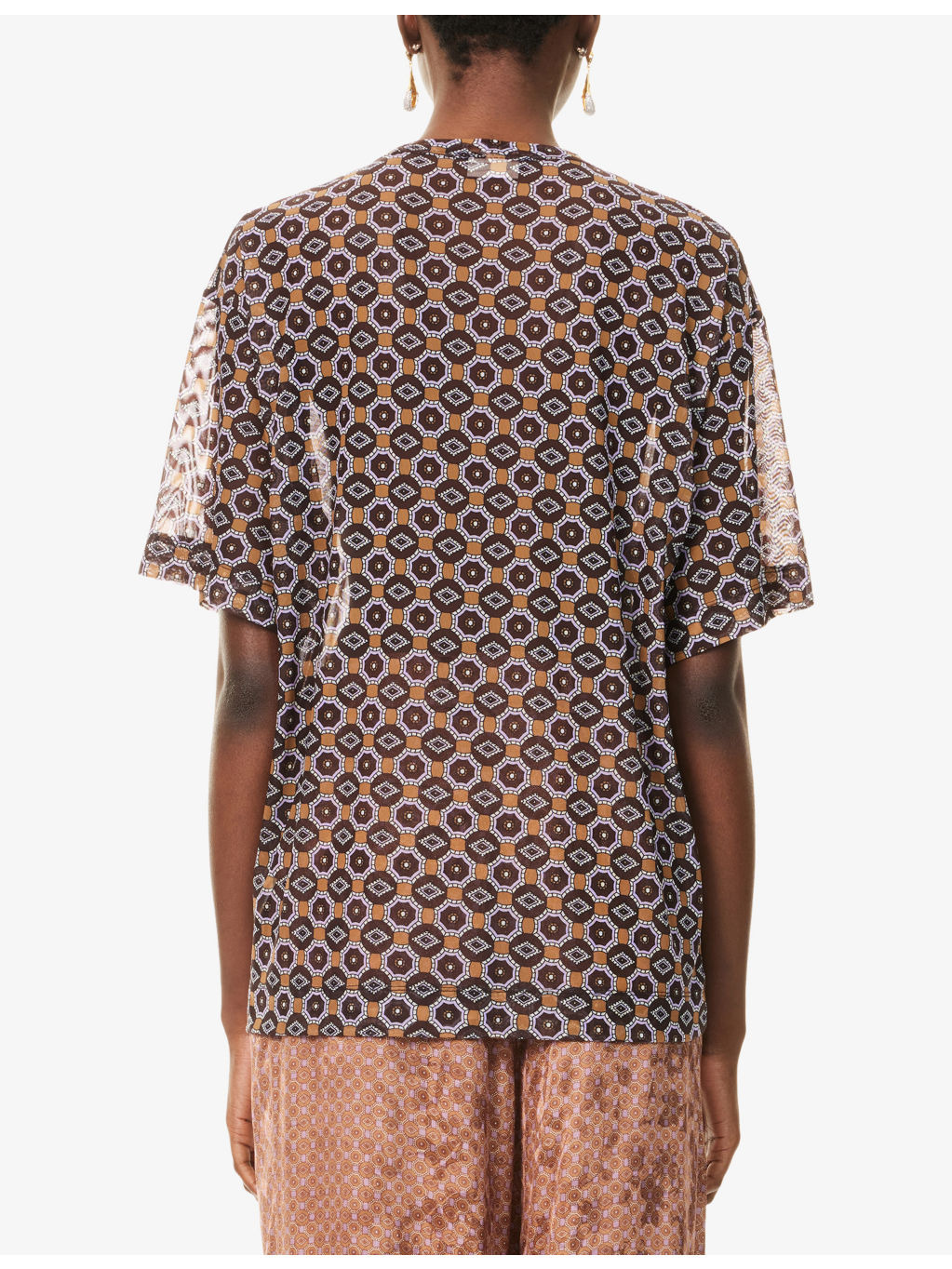 Sheer Oversized Stretch-Jersey T-Shirt - 4