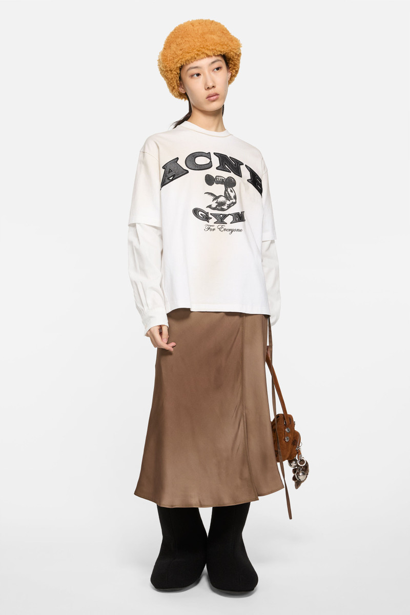 Acne Studios Layered logo t-shirt - Dusty white outlook