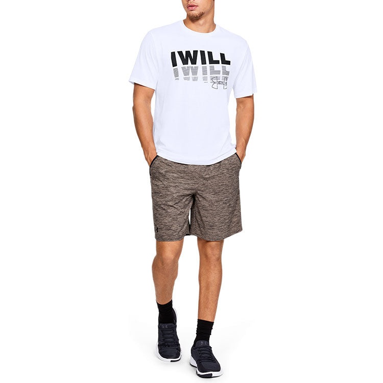 Men's Under Armour Alphabet Printing Training Sports Short Sleeve White 1329587-100 - 3