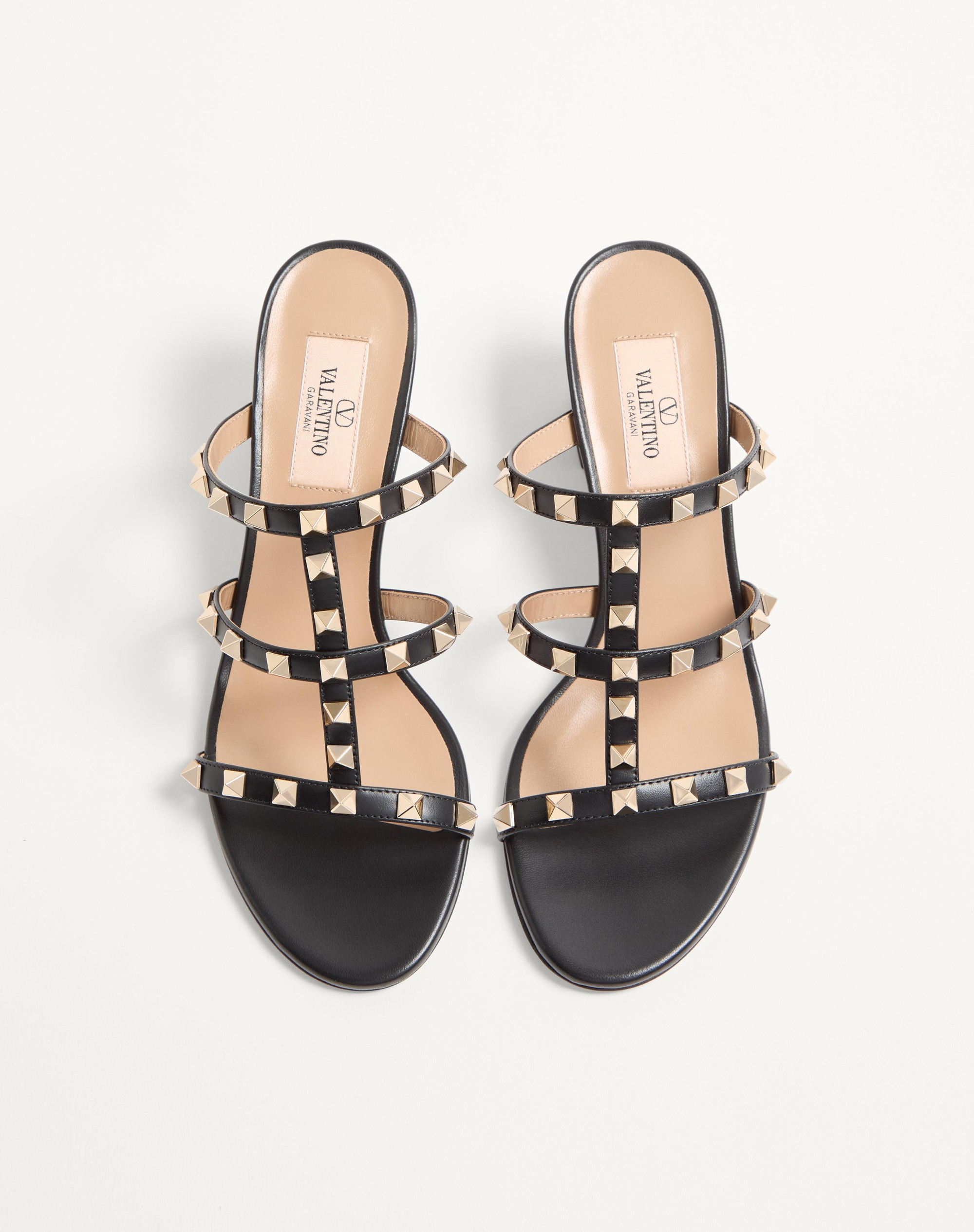 ROCKSTUD CALFSKIN LEATHER SLIDE SANDAL 60 MM - 4