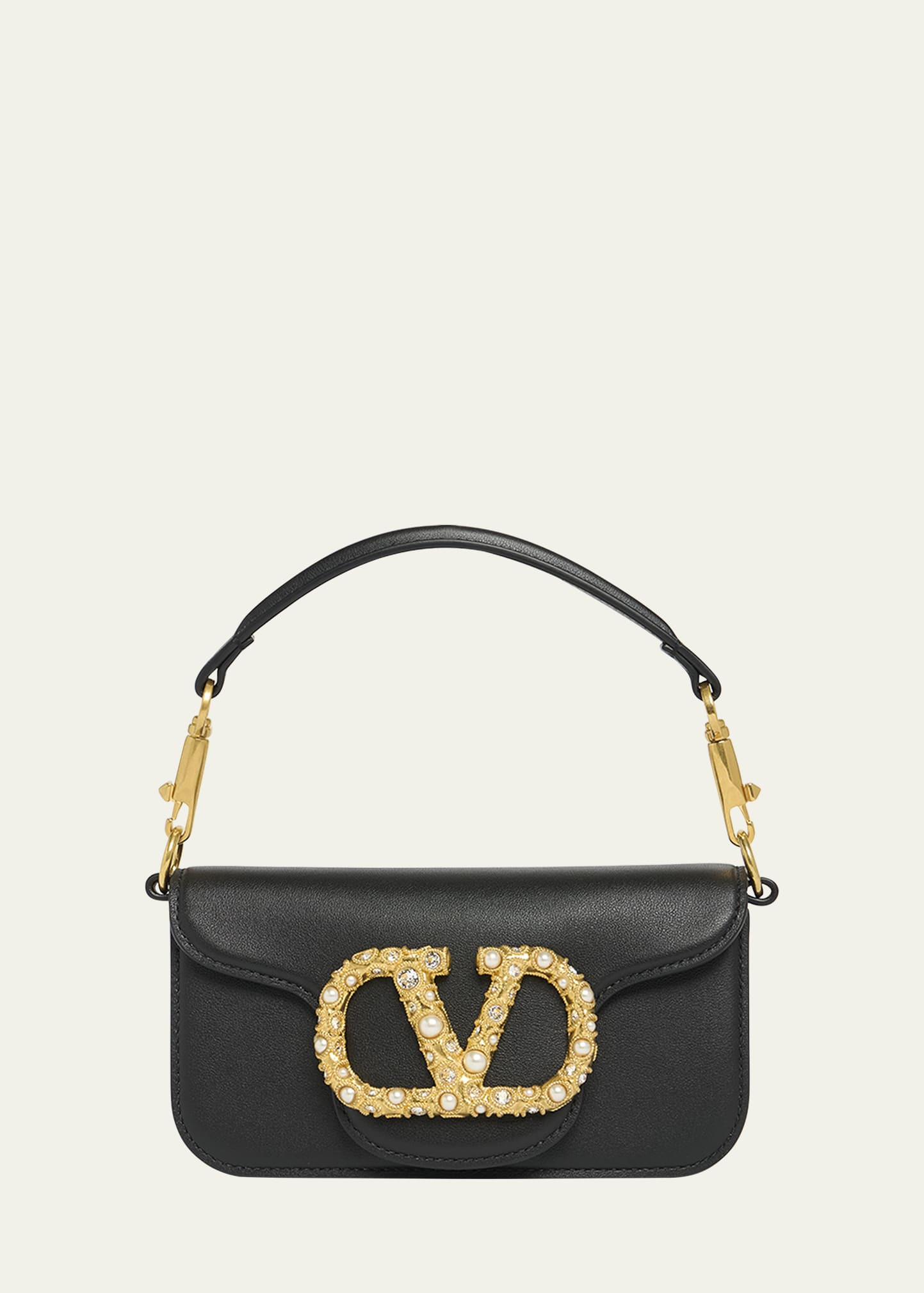 Loco Studded VLOGO Small Leather Shoulder Bag - 1