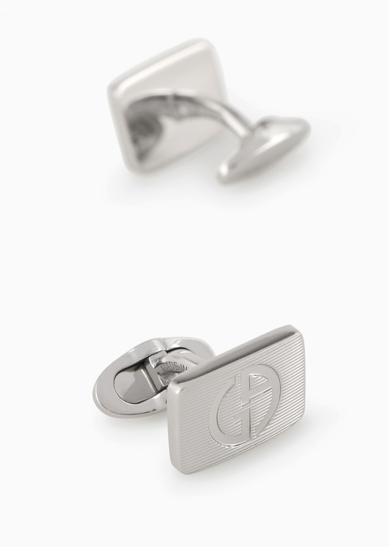 GIORGIO ARMANI Sterling silver cufflinks with GA logo outlook