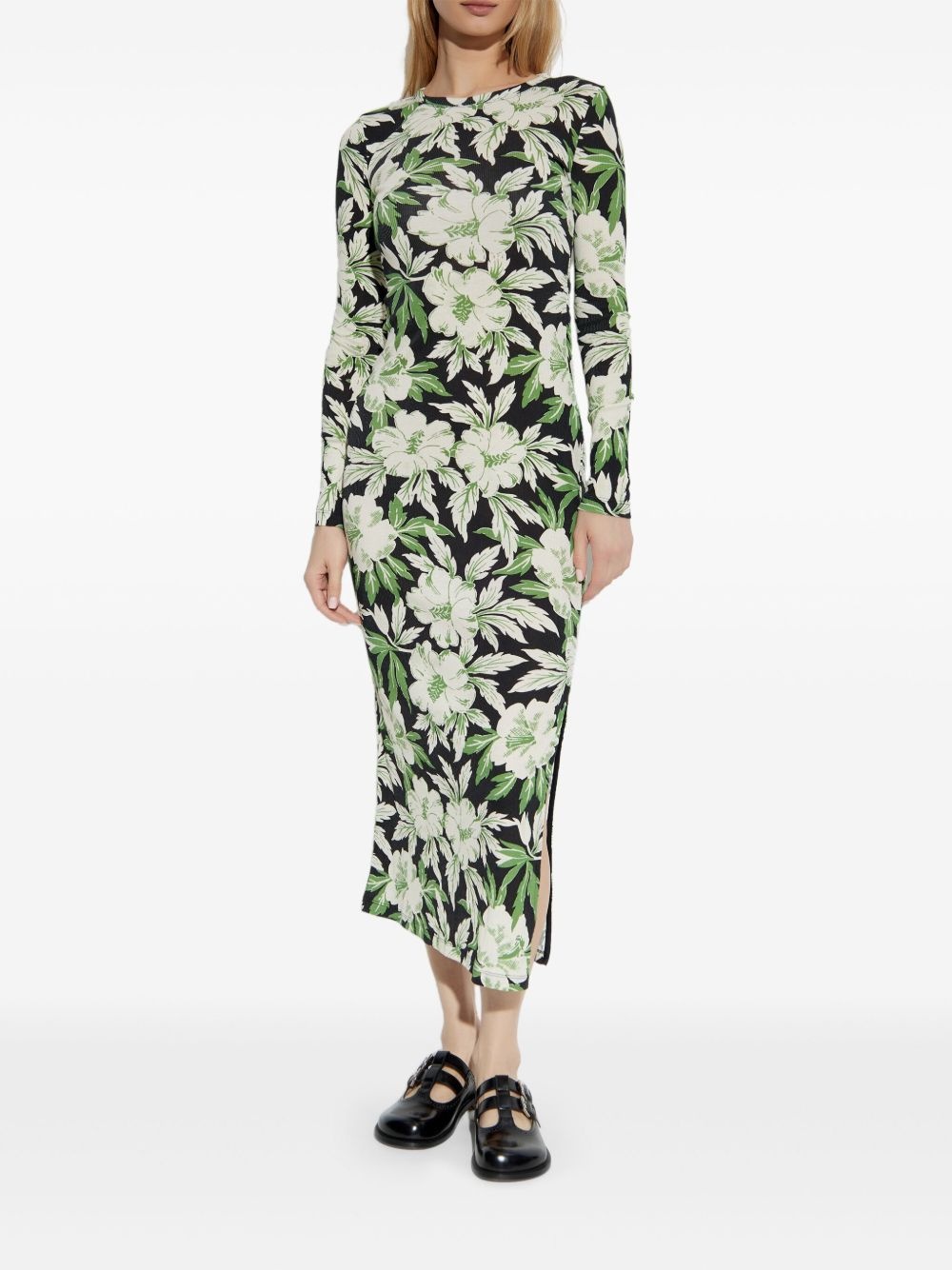 silk-blend dress - 3