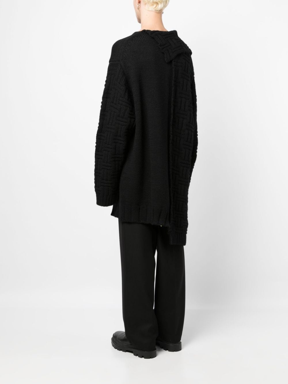 asymmetric wool jumper - 4