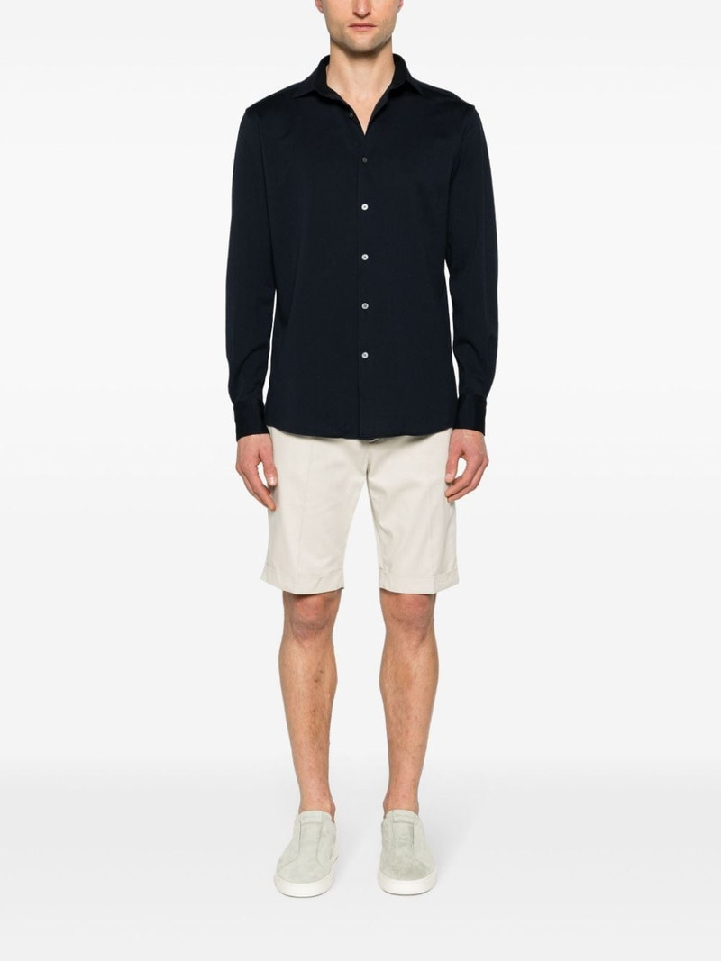 CORNELIANI mid-rise lyocell blend chino shorts outlook