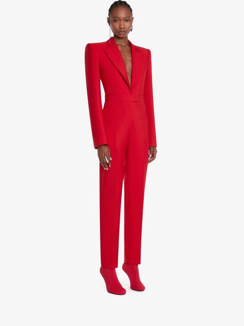 All-in-one Tailored Suit in Lust Red - 3