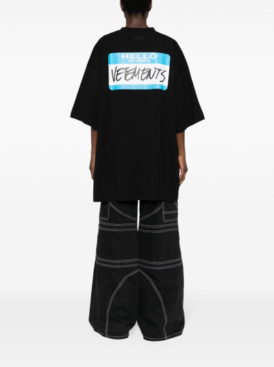 VETEMENTS My Name Is Vetements cotton T-shirt outlook