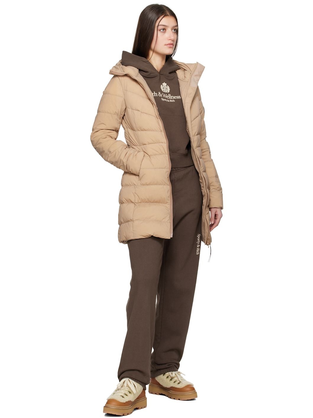 Tan 'Black Label' Clair Down Coat - 5