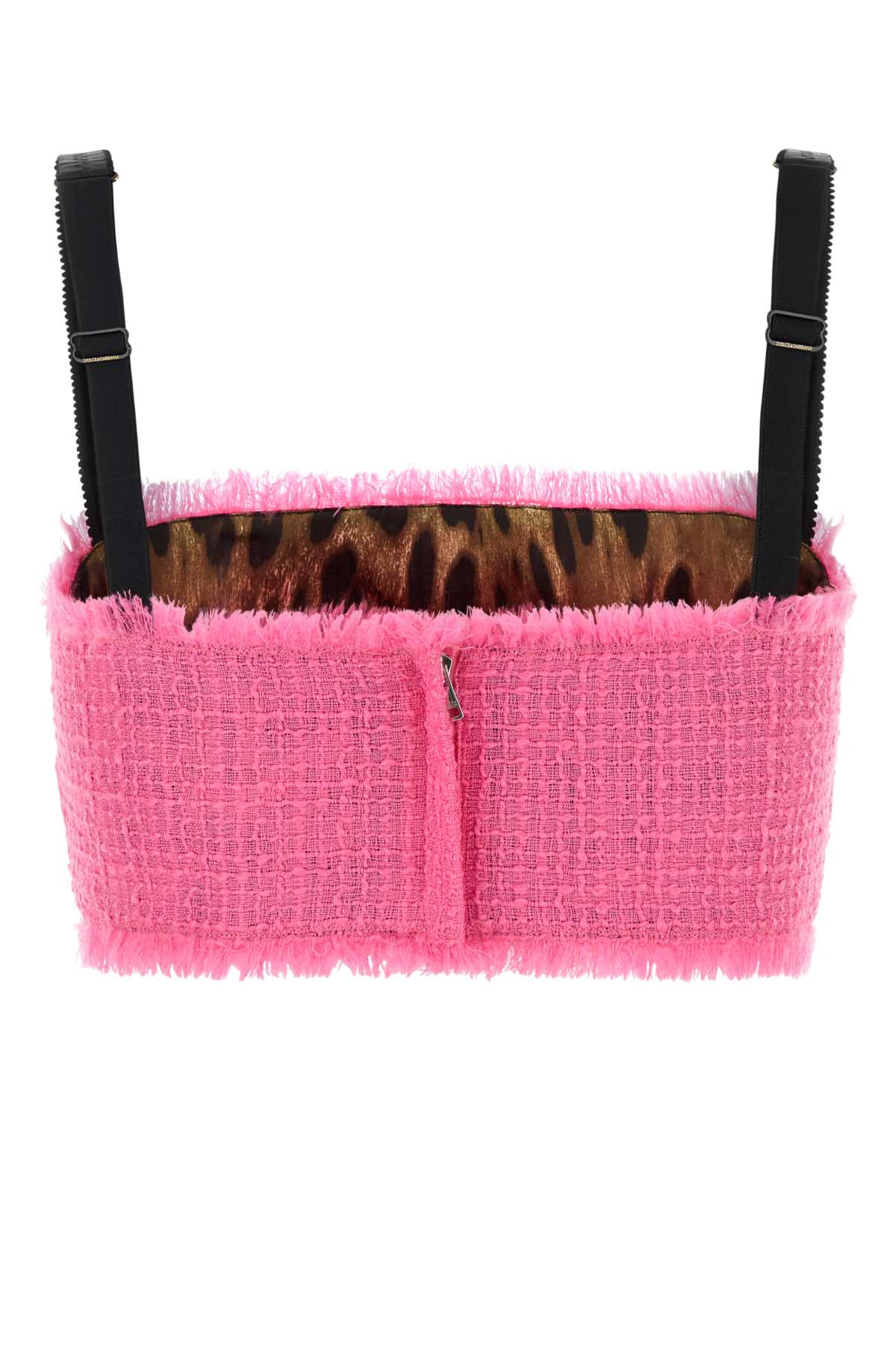 Dolce & Gabbana Women Fuchsia Tweed Crop-Top - 2