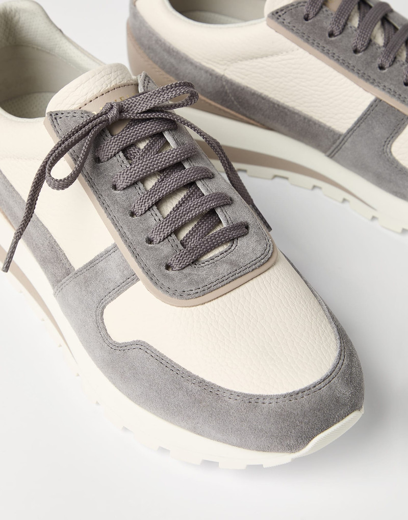 Washed suede and calfskin runners 3
