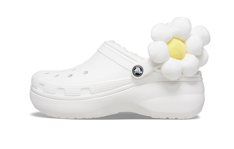 (WMNS) Crocs Classic Flower Clogs 'White' 209236-90H - 2