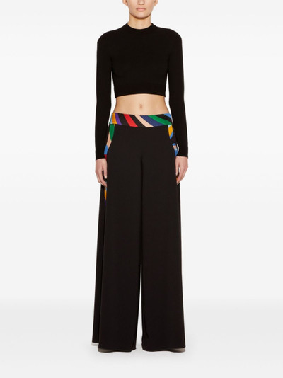 PUCCI abstract-print trim cropped sweater outlook