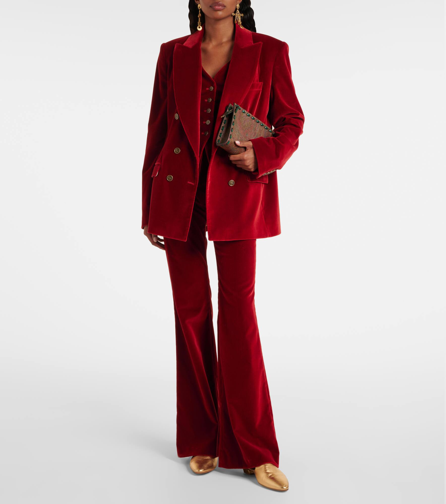 Cotton velvet flared pants - 2