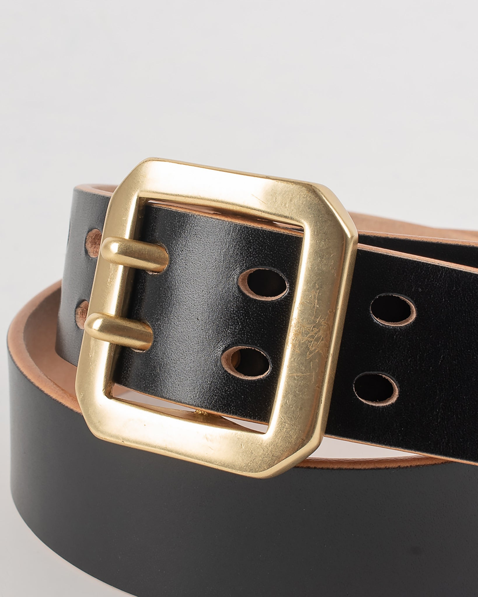 OGL-BELT-DPGAR-BLK OGL Double Prong Garrison Buckle  Leather Belt - Hand-Dyed Black - 3
