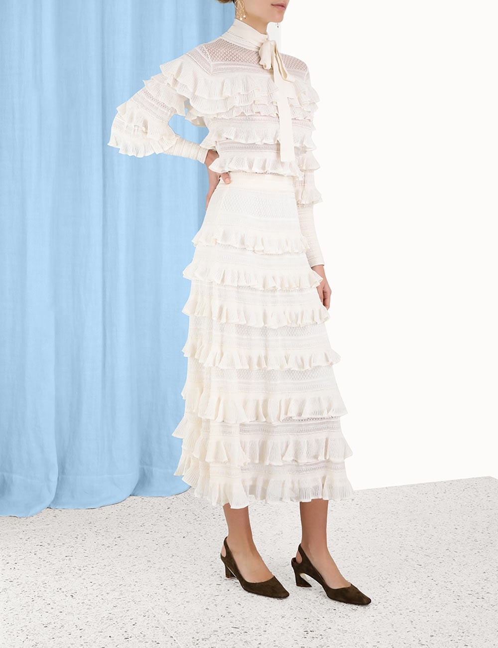 KALEIDOSCOPE RUFFLE MIDI SKIRT - 3
