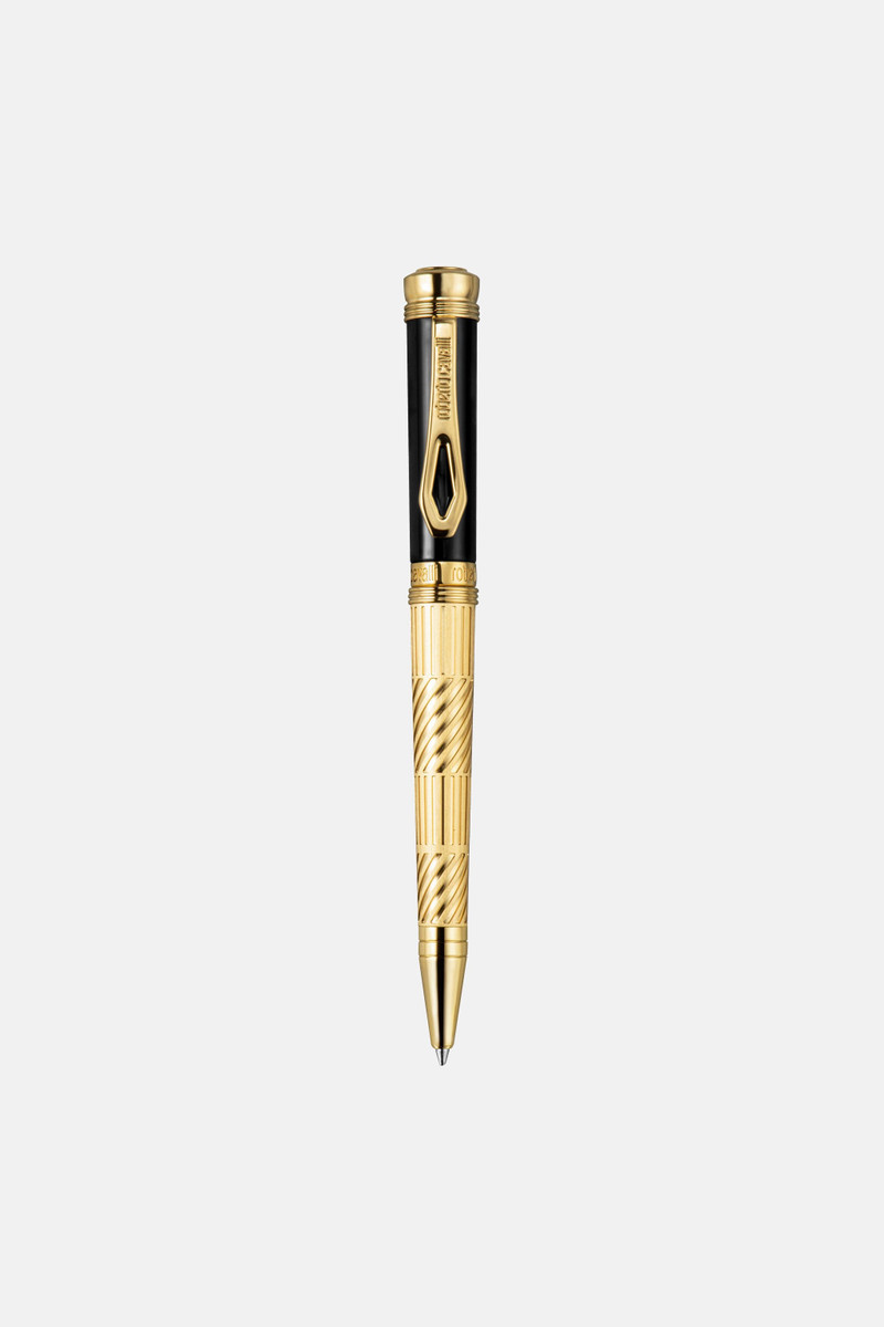 Roberto Cavalli Ballpoint Pen, Gold Color & Black Lacquer 1