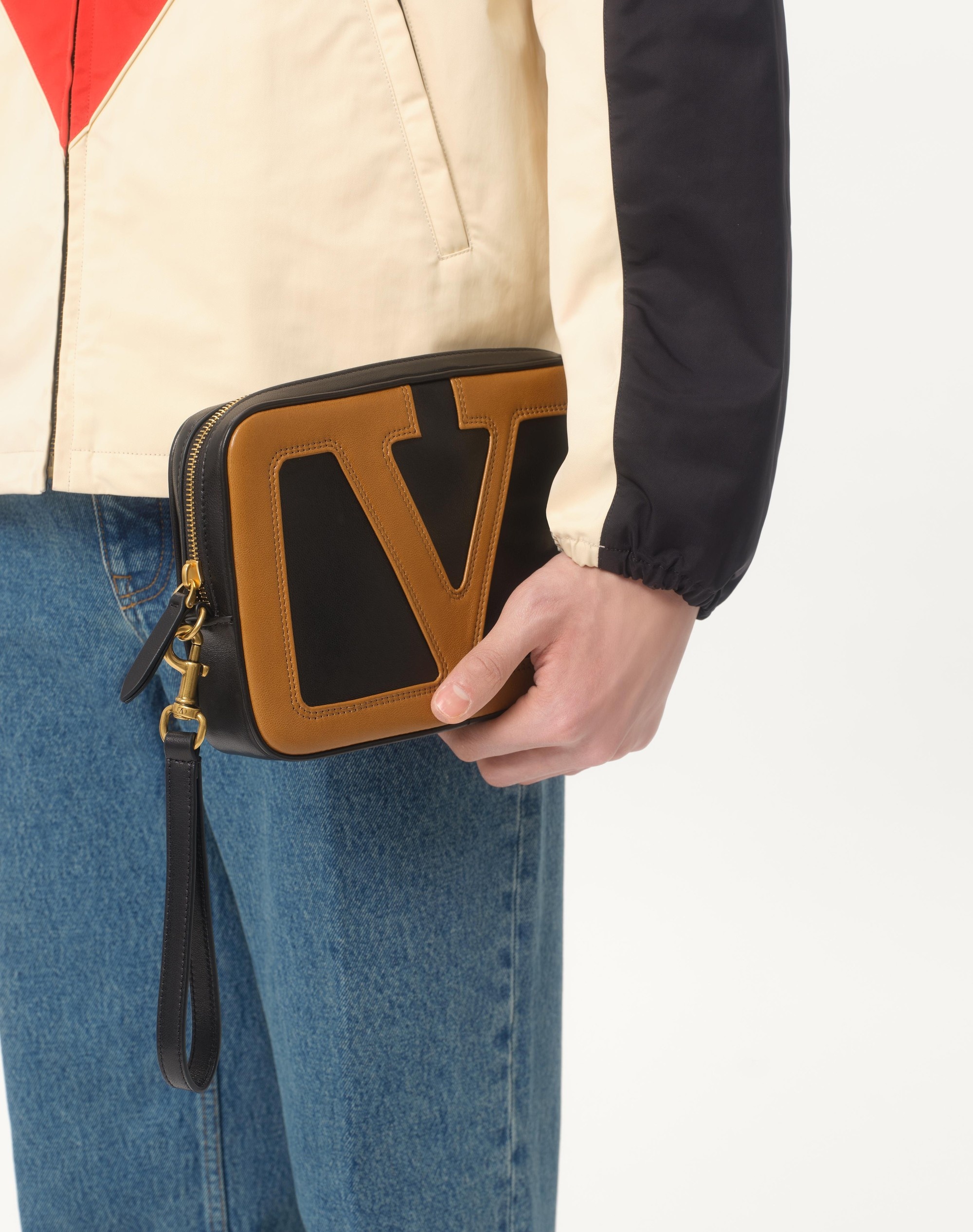 NYLON HOODED WINDBREAKER WITH VLOGO PATCH - 3