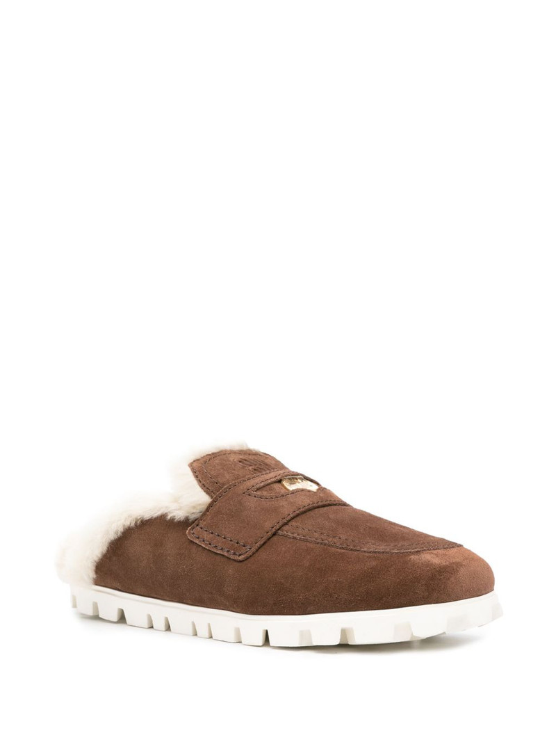 Miu Miu logo-embossed slippers outlook