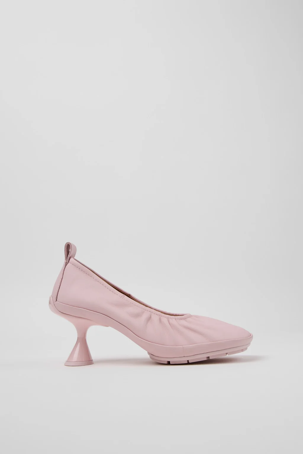 Right Left Pink Leather Ballerinas for Women. - 1