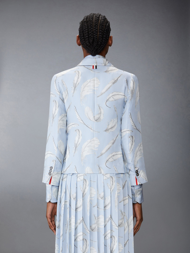 FEATHER PRINTED SILK TWILL HIGH ARMHOLE SPORTCOAT 3