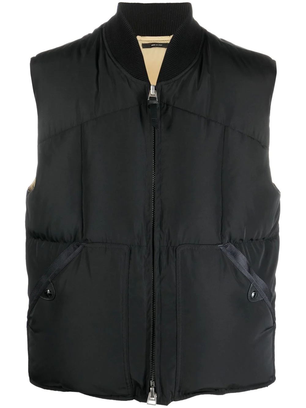 zip-front padded gilet - 1