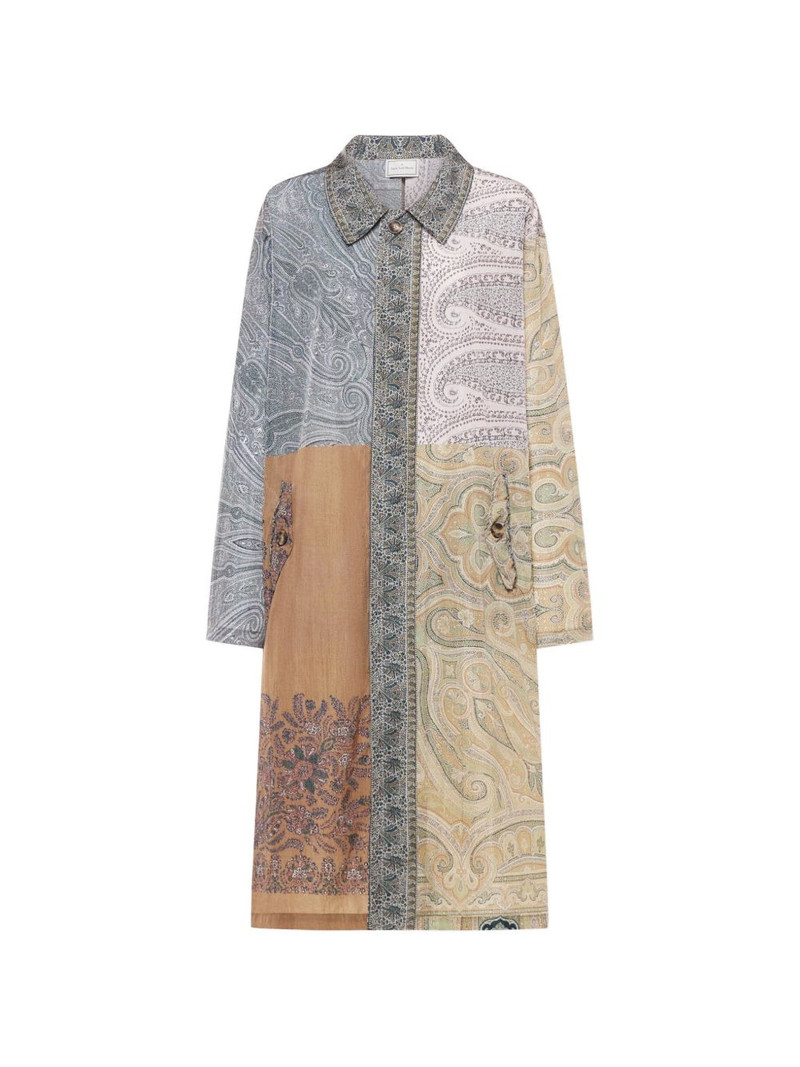 Integmosfre patchwork paisley-print coat 1