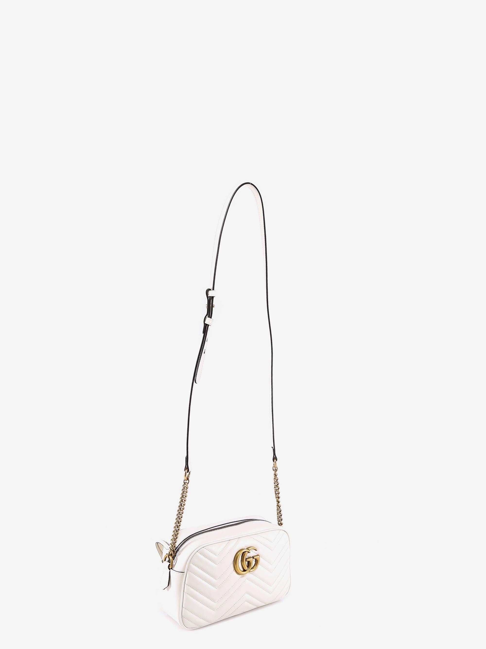 Gucci Woman Gg Marmont Woman White Shoulder Bags - 3