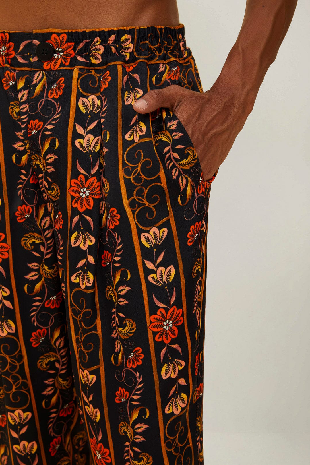 Brown Jungle Stripes Lenzing™ Ecovero™ Viscose Pants - 3