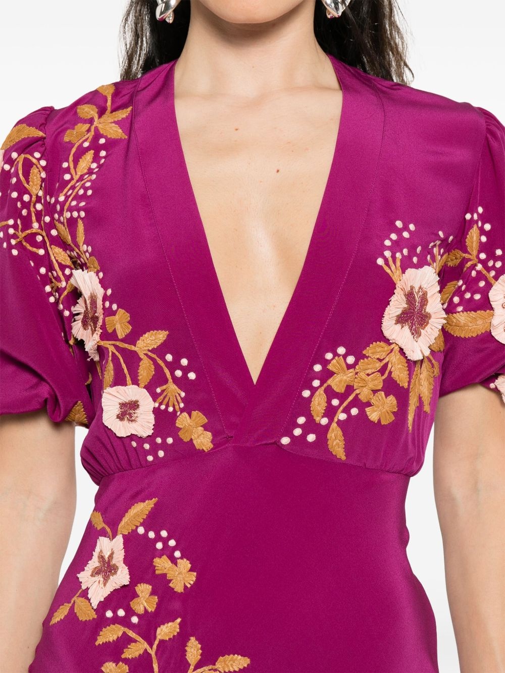 silk v-neck dress - 5