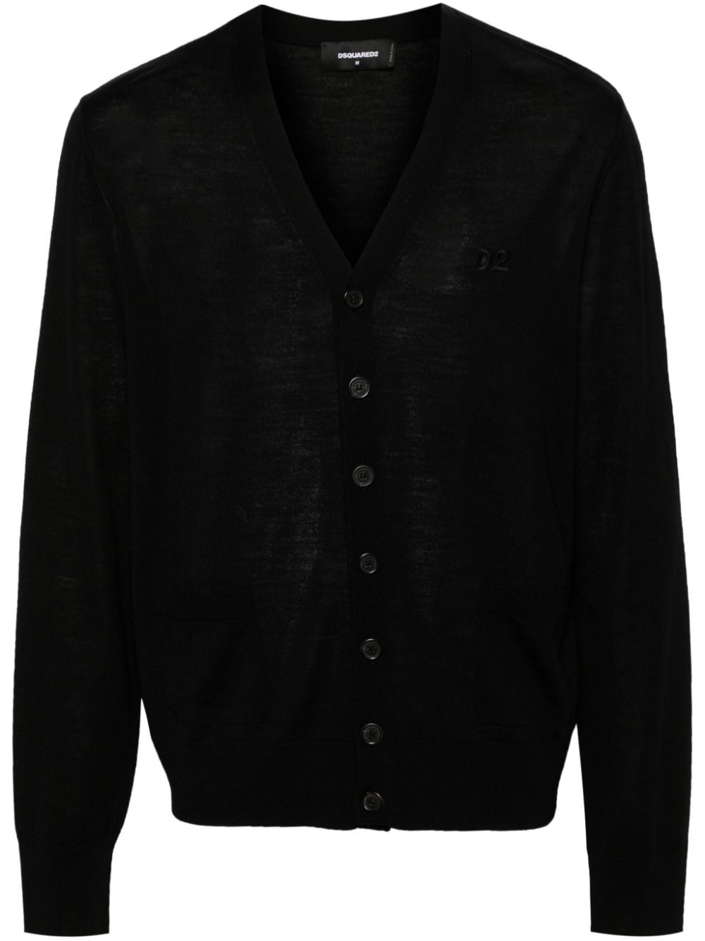 V-neck virgin-wool cardigan - 1