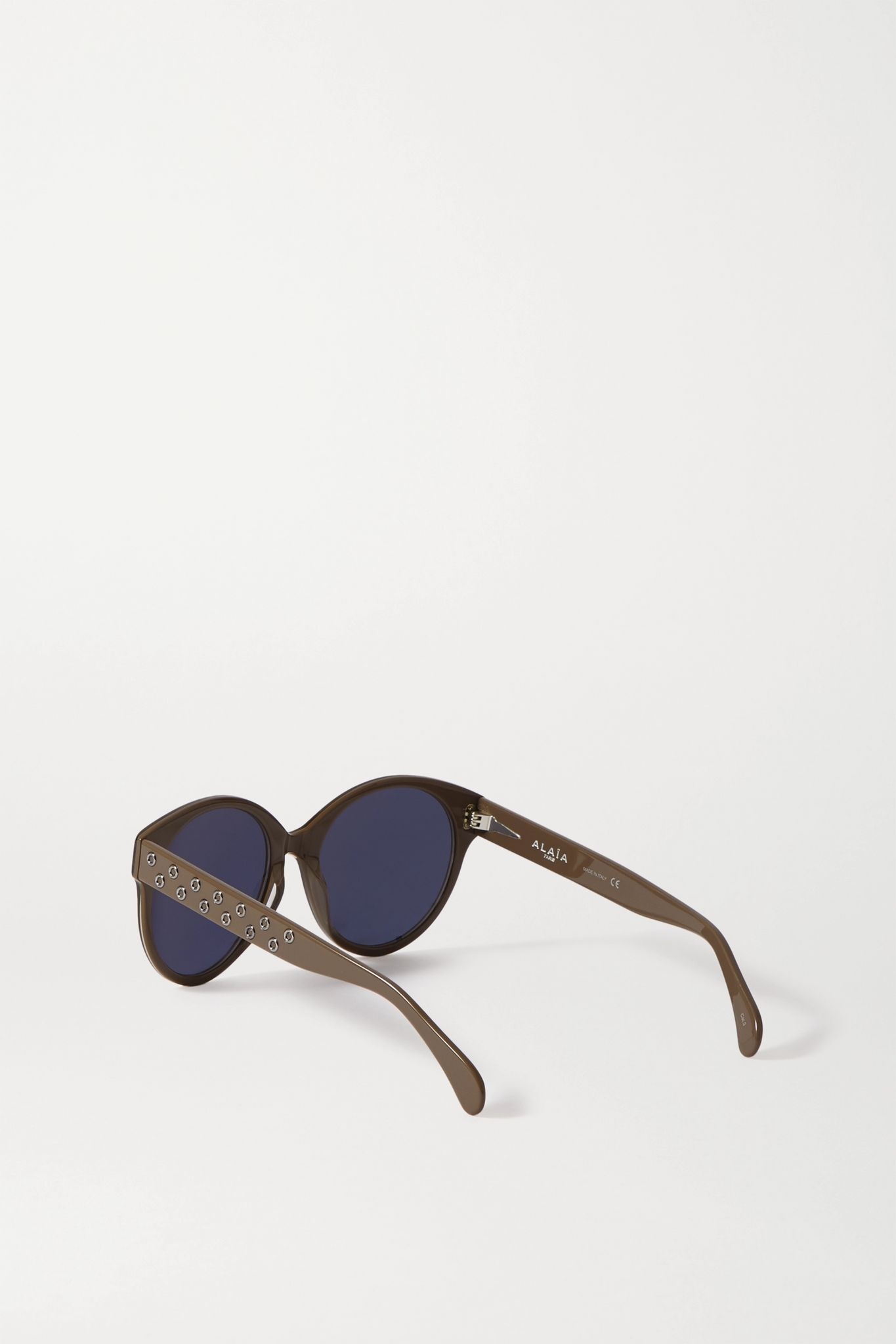 Round-frame eyelet-embellished acetate sunglasses - 3