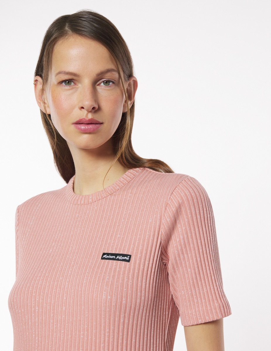 MAISON KITSUNE HANDWRITING LABEL FITTED TEE-SHIRT - 4