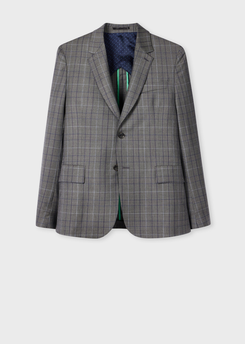 Grey Wool Check Buggy-Lined Blazer 1