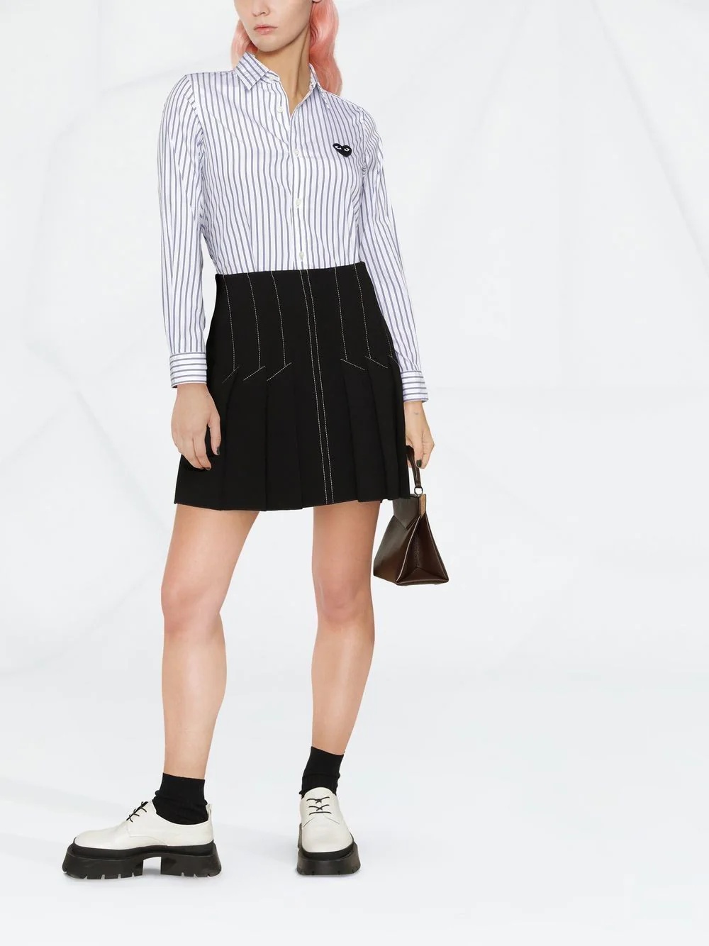 heart logo striped shirt - 2