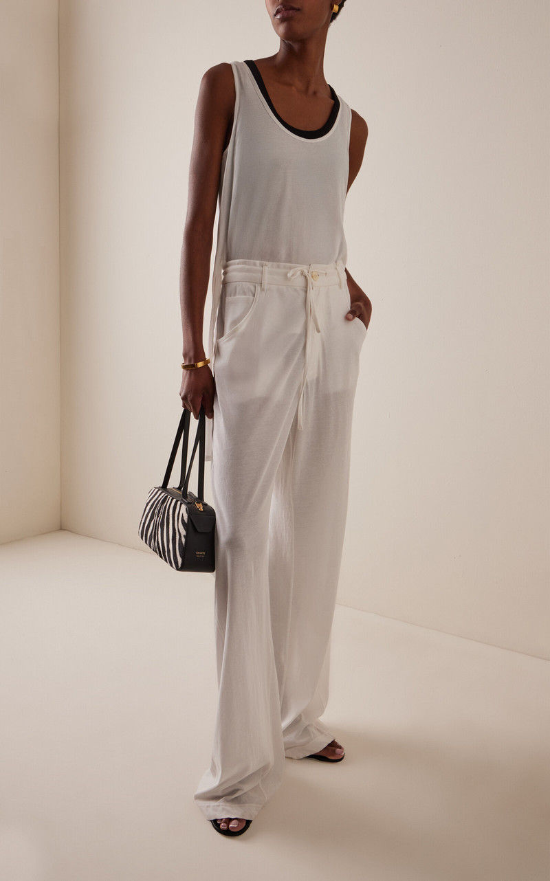 DARKPARK Iris Cotton Jersey Paper-Bag Pants white outlook