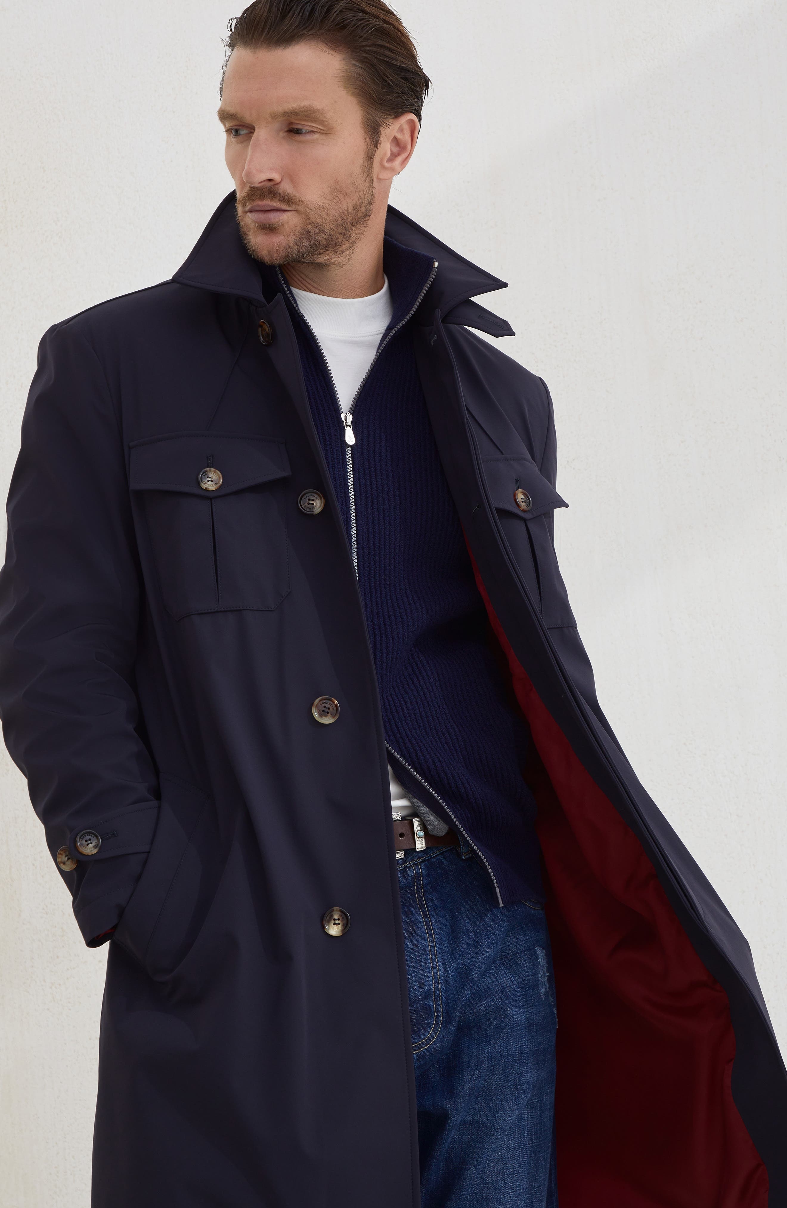 Brunello Cucinelli Zip-front cardigan in Navy Blue at Nordstrom - 5