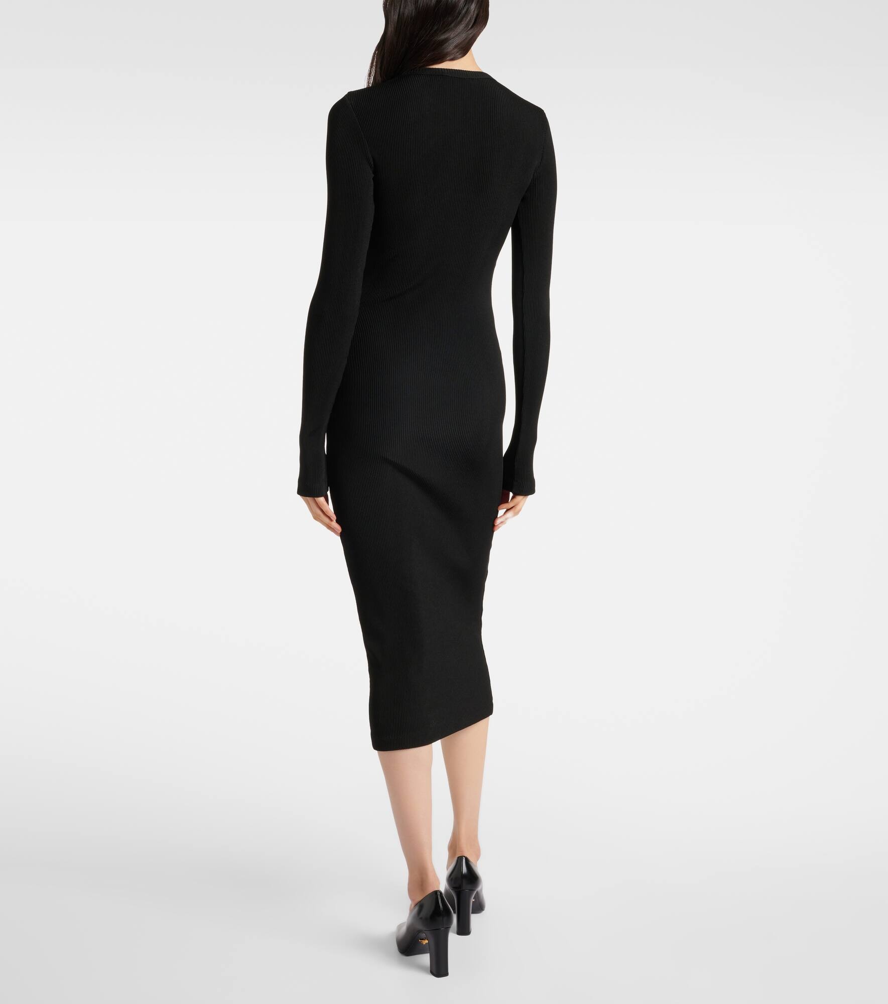Logo ribbed-knit midi dress - 3