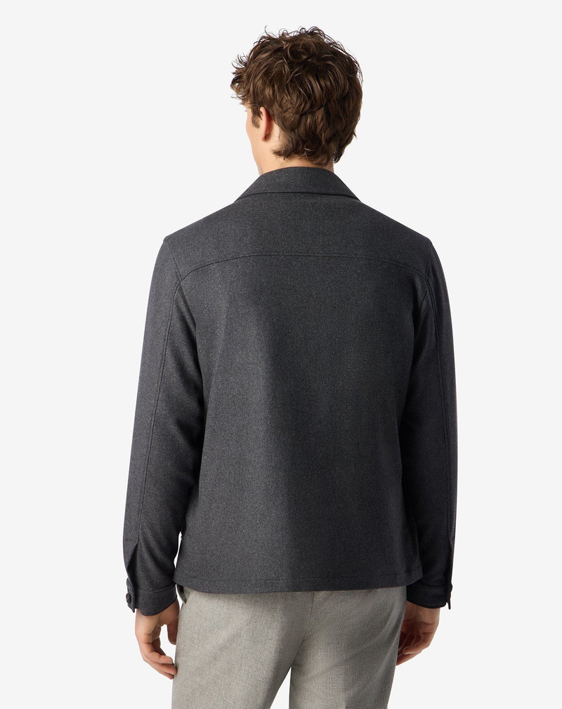 Anthracite grey stretch cashmere overshirt 3